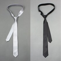 Zipper Tie Male Korean version Student Trend 100 lap casual decoration handsome Pure Color College Wind Youth Lachained