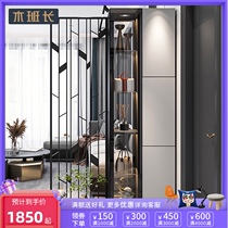  Light luxury wine cabinet shoe cabinet integrated wall living room entrance porch partition cabinet double-sided modern simple wrought iron screen cabinet