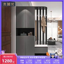 Home entrance cabinet shoe cabinet integrated wall light luxury wind wine cabinet Modern simple living room partition cabinet screen decoration cabinet