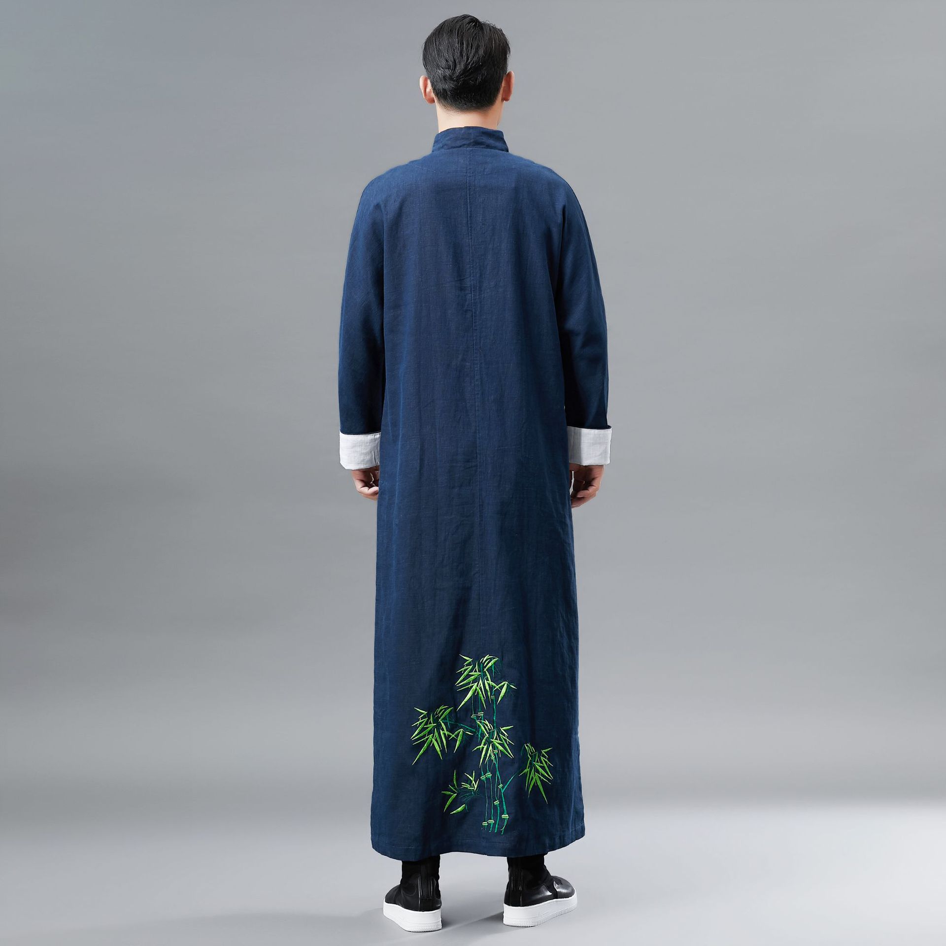 Mùa thu mới nam Trung Quốc áo gió quốc gia Trang phục truyện tranh phần dài Hanfu thêu quần áo cotton và vải lanh thiền trang phục dân tộc