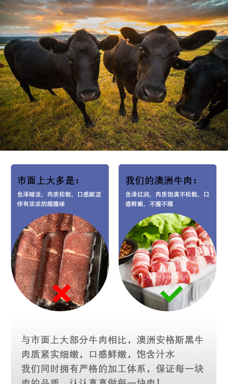 诚烩佳品 澳大利亚进口 蓝标牛肉臻品肥牛卷 200g 图5