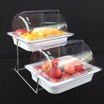 Double-layer buffet food display stand with cover cake dessert snack stand fruit tray European western tableware table
