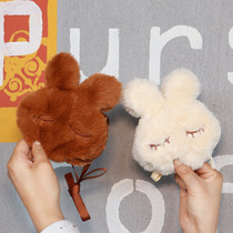Korean winter fashion cute cotton rabbit plush mini storage bag ladies messenger bag student children shoulder bag