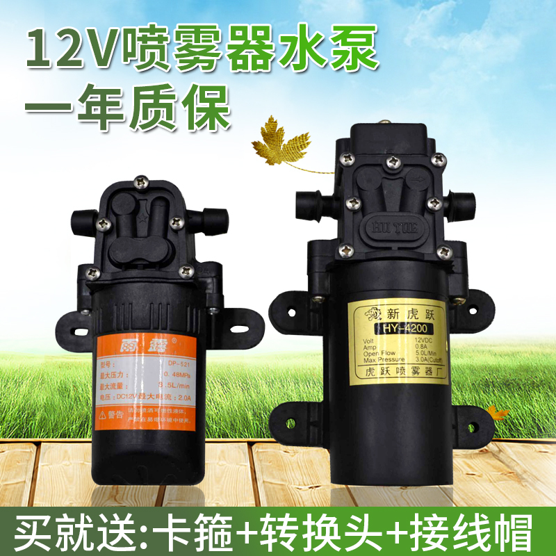 12V Agricultural Electric Sprayer Water Pump Diaphragm Pump Intelligent High-Pressure Self-Priming Pump High-Power Sprayer Motor