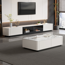 Slate coffee table TV cabinet living room home complete set of small apartment floor cabinet new modern simple light luxury storage cabinet
