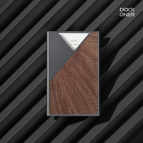  blackoner solid wood business card holder Mens and womens metal business business card box portable gift custom lettering
