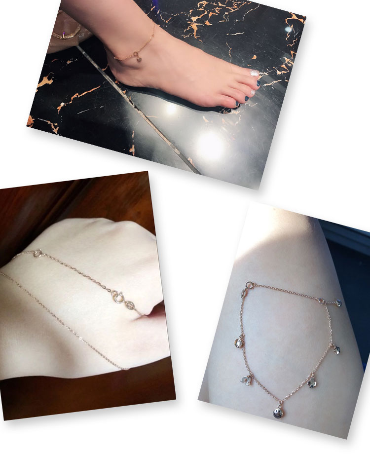 Dây chuyền vàng 18k chuỗi dài chuỗi đuôi vàng hồng vàng với chuỗi o từ mở rộng chuỗi vòng cổ vòng chân vòng tay - Vòng chân lắc chân nữ hàn quốc