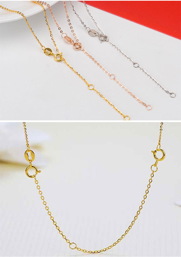 Dây chuyền vàng 18k chuỗi dài chuỗi đuôi vàng hồng vàng với chuỗi o từ mở rộng chuỗi vòng cổ vòng chân vòng tay - Vòng chân lắc chân nữ hàn quốc