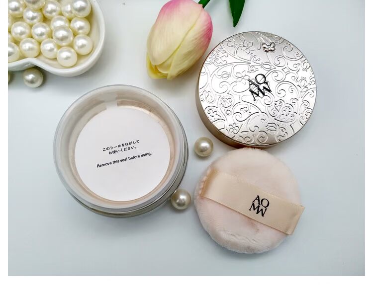 AQMW sandal bướm nhung trắng dạng bột dạng bột đặt 20g 11 lỗ chân lông vô hình phấn phủ sivanna
