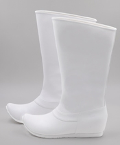 Ren Yu Tang Buyun white leather boots upturned soap boots Mens and womens Ming boots Waterproof TPR bottom Hanfu boots