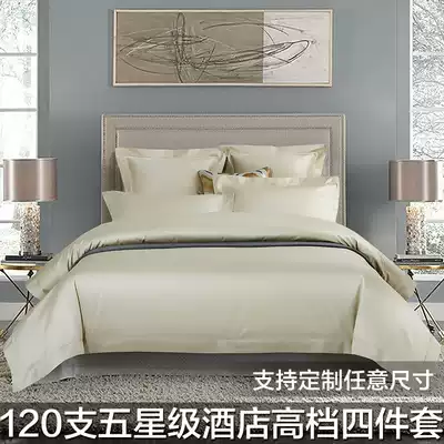 New 120 Egyptian long-staple cotton pure color light luxury four-piece cotton cotton bed bag bedding nude sleep