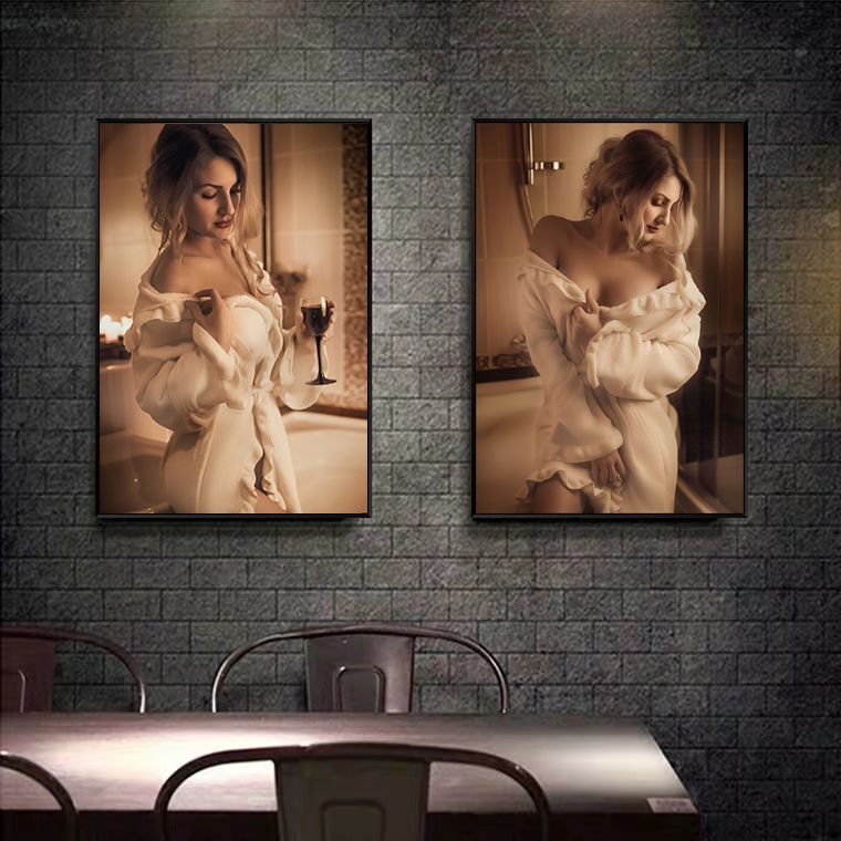 Beautiful Woman Decorative Painting Foot Massage Shop Beauty Salon Hanging Painting Restaurant Hotel Guesthouse Restroom Bathroom Wall Painting