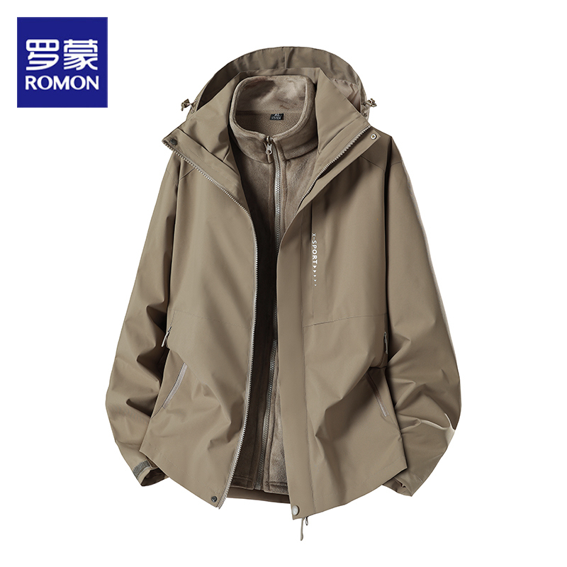 Romon Outdoor Jacket for Men, Autumn and Winter 2026 New Model, Fleece-Lined and Thickened Winter Wear, Three-In-One Mountaineering Clothing Romon Outdoor Jacket for Men, Autumn and Winter 2026 New Model, Fleece-Lined and Thickened Winter Wear, Three-In-One Mountaineering Clothing