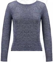 New Dan Shige ballet dance practice yoga bodybuilding sweat-absorbent patchwork decorative knitted long-sleeved top