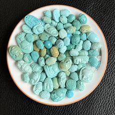 DIY аксессуары 高瓷果冻料湖北绿松石配饰背云挂件侧挂原矿三无悟道无相佛24链接