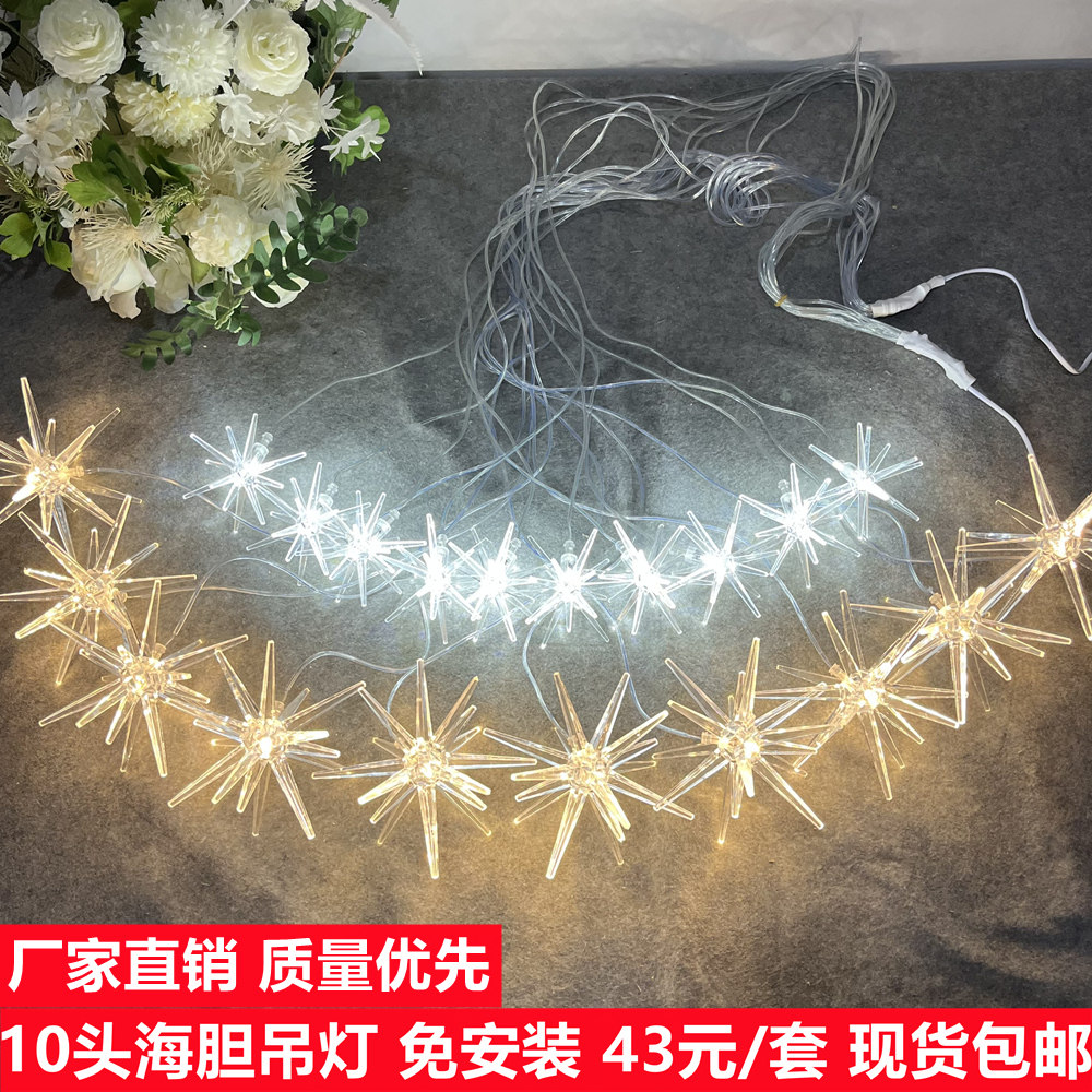 Wedding props sea urchin lamp wedding acrylic ceiling chandelier wedding starry sky ceiling decoration hanging lamp starry sky lamp