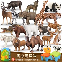 Simulation Animal Toy Wildlife Garden Gift Box Suit Tiger Lion Elephant giraffe child pendulum model
