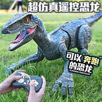 Remote Control Emulation Electric Dinosaur Toy Will Walk Bully Xun Raptors 56-year-old Child Puzzle Boy Animal Gift Box