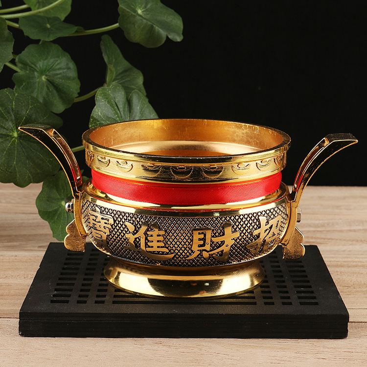 Alloy sandalwood line incense burner for Buddha living room temple Buddha hall Buddha burning incense burner household worship to worship ancestors