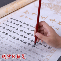 Burning the lamp Miao Dharma Lotus Sutra Guanyin Pumen Buddha Saying Amitabha Sutra hand-copied Buddhist scriptures brush small letters copy rice paper Red