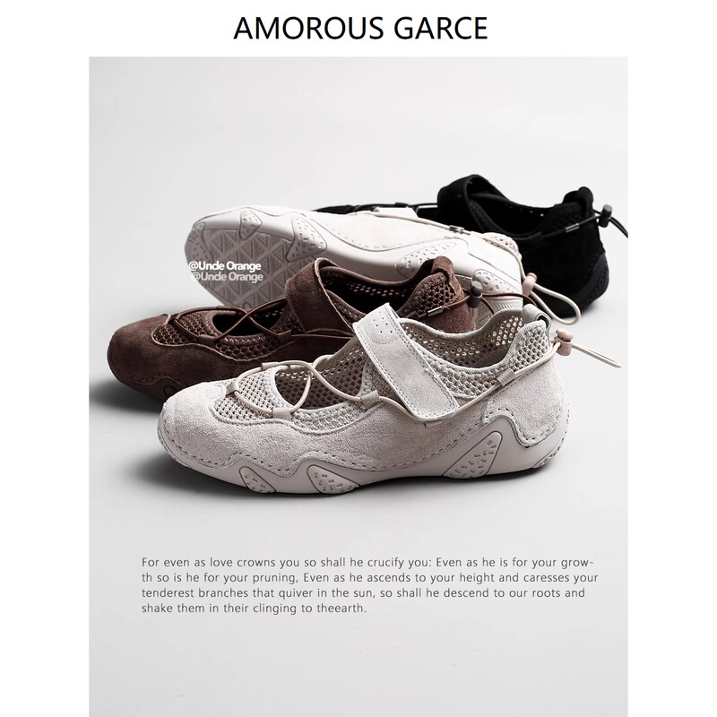 Amorous Garce Velcro Thick-Soled Mary Jane Shoes for Women 2025 New Shallow Mouth Sports Ballet Training Shoes