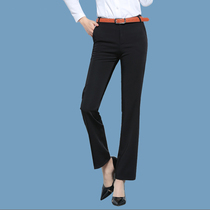 2021 black Autumn Mid-waist slim professional straight overalls work clothes dress Joker trousers womens trousers