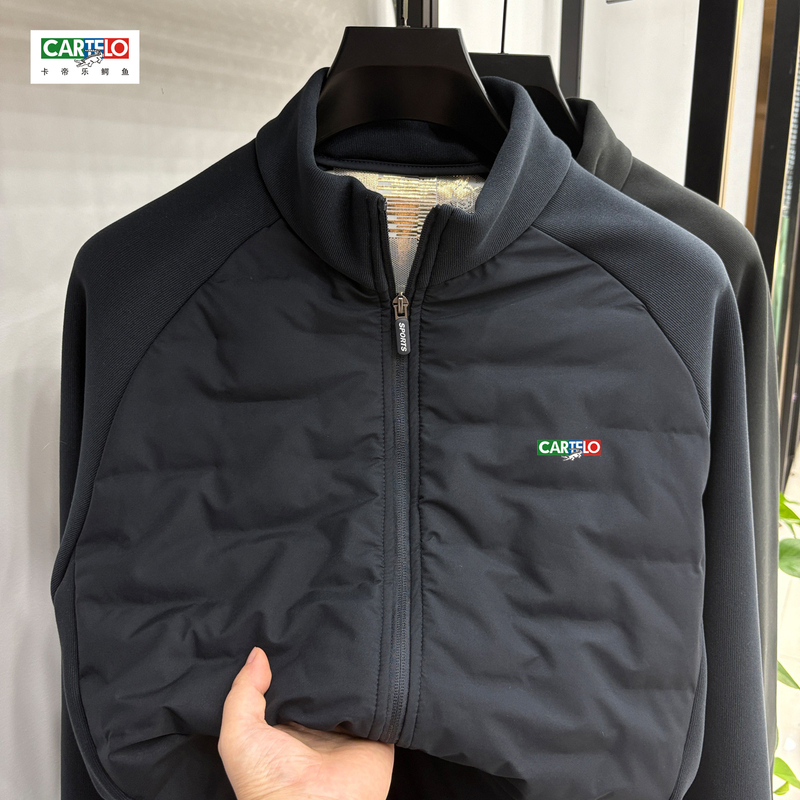 Cartelo Crocodile Men's Jacket Cotton Coat Lightweight 2026 Autumn and Winter New Stand Collar down Jacket Top for Dad