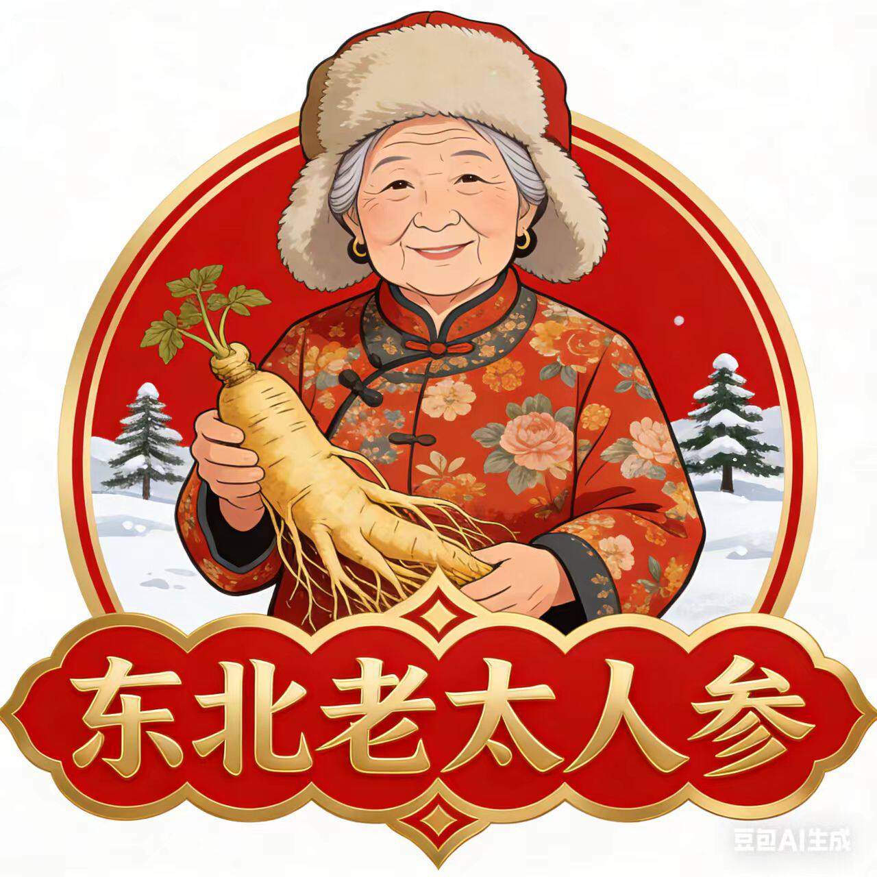 吉林东北老太人参特产铺的LOGO