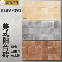 Day-style rugged lattice wood grain brick 300X600 American retro culture Background wall Tile Hall Dining Balcony Wall Brick