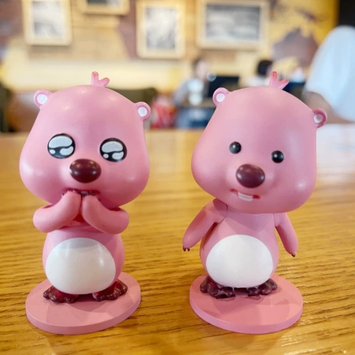 Розовая кукла, настольная милая фигурка, Южная Корея, енот