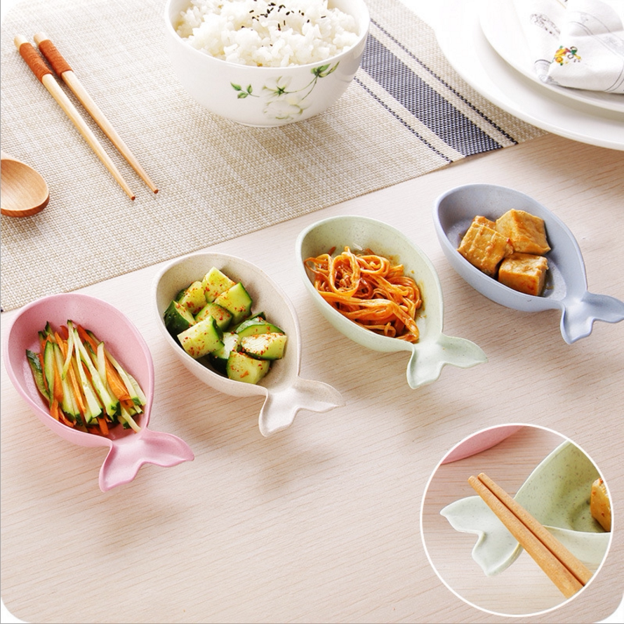 (Checked) Environmentally friendly creative wheat straw small dish whale vinegar dish multi-functional soy sauce dish snack dish