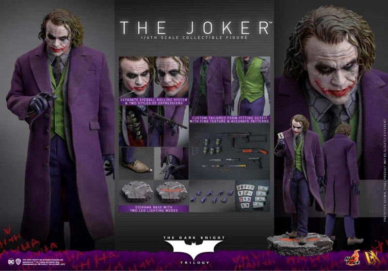 Ht Hottoys 1/6 Dx32 Batman Dark Knight Joker Plastic Hair Version Heath Ledger