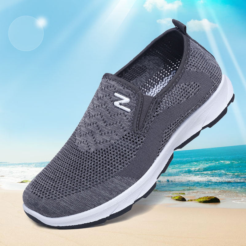 Dad sandals elderly shoes men's old Beijing cloth shoes summer breathable middle-aged and elderly men's shoes men's old man mesh shoes