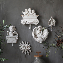French retro distressed embossed angel hook home coat key decorative wall hanging bedroom creative coat hook