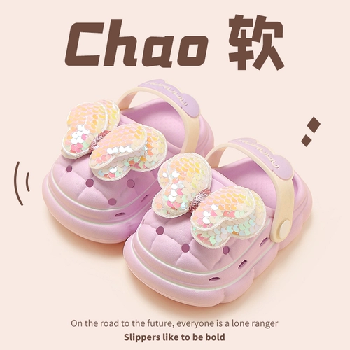 Детская обувь, летние милые сандалии для раннего возраста, нескользящие тапочки для принцессы