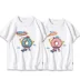 Áo thun tay ngắn in sáng tạo trẻ em bánh rán mùa hè cotton mỏng hai mảnh anh chị em cha mẹ-con mặc rộng - Trang phục dành cho cha mẹ và con