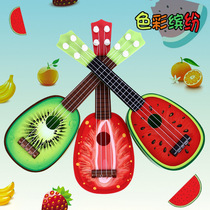 Childrens simulation fruit guitar can play Ukulele toy Mini musical instrument Piano baby boy and girl toy batch