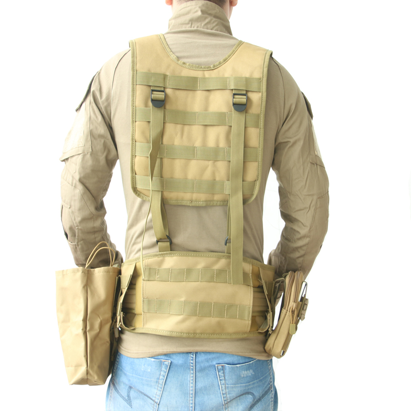 Deyi Camp Đội quân ngoài trời Quạt chiến thuật Thắt lưng bằng đồng thau Dây đeo vai đôi H Belt Đa chức năng Vành đai ngoài latex nịt bụng