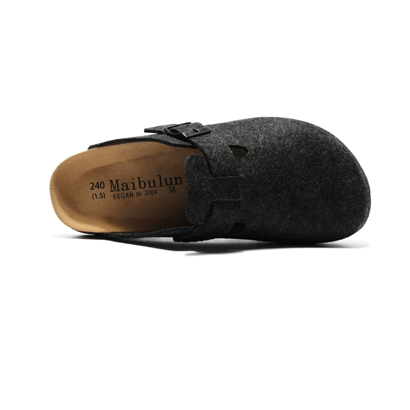 Крупные домашние тапочки из пробки Large -size cork slippers The felt Bolin Tou Bokye Birken Ban Dragline and the ugly, and the bottom of the bottom of the autumn and winter