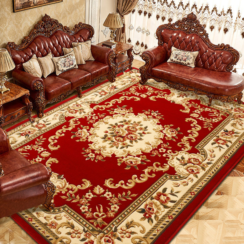 ten thousand Tenu-Style Living Room Carpet Sofa Tea Table Blanket Home Large Bedroom American Thickened Pure Hand Three-dimensional Carved Flowers