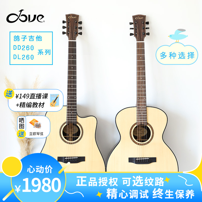 Island guitar Dove pigeon DD260 veneer ballad advanced 40-41 inch beginner male and female students musical instrument