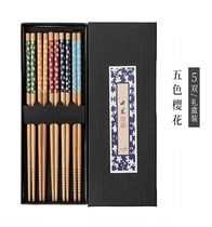 Creative chopstick mesh red chopsticks Japan-ROK-style bamboo chopstick eco-friendly and mildew-proof retro high-end hotel Home tableware Family