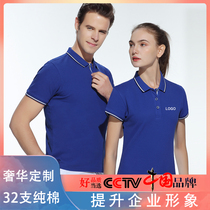 High-end polo shirt overalls T-shirt custom advertising shirt cultural shirt cotton lapel diy to customize free printing