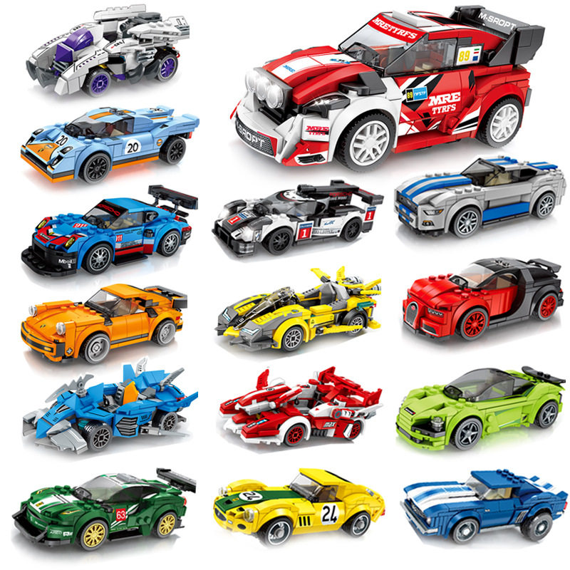 Senbao Racing Name Car Series Compatible Lego Small Grain Parquet Assembly Building Blocks Children's Teaching Puzzle Toys