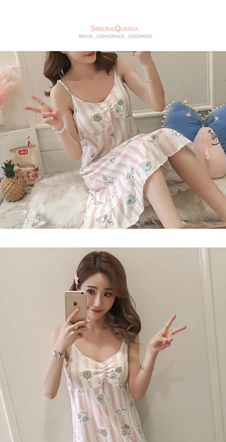 Có thể mặc bên ngoài với áo độn ngực nữ mùa hè cotton gợi cảm áo yếm vest sinh viên mặc đồ lót miễn phí - Đêm đầm váy ngủ lụa tơ tằm