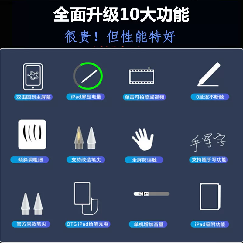 Насадка-капациатор для Apple Pencil Yimechi подходит для iPad, стилус Defense Tank iPadpencil замена второго поколения PRO3 - стилус для сенсорного экрана, Apple Pen, первый поколение iPad handwriting