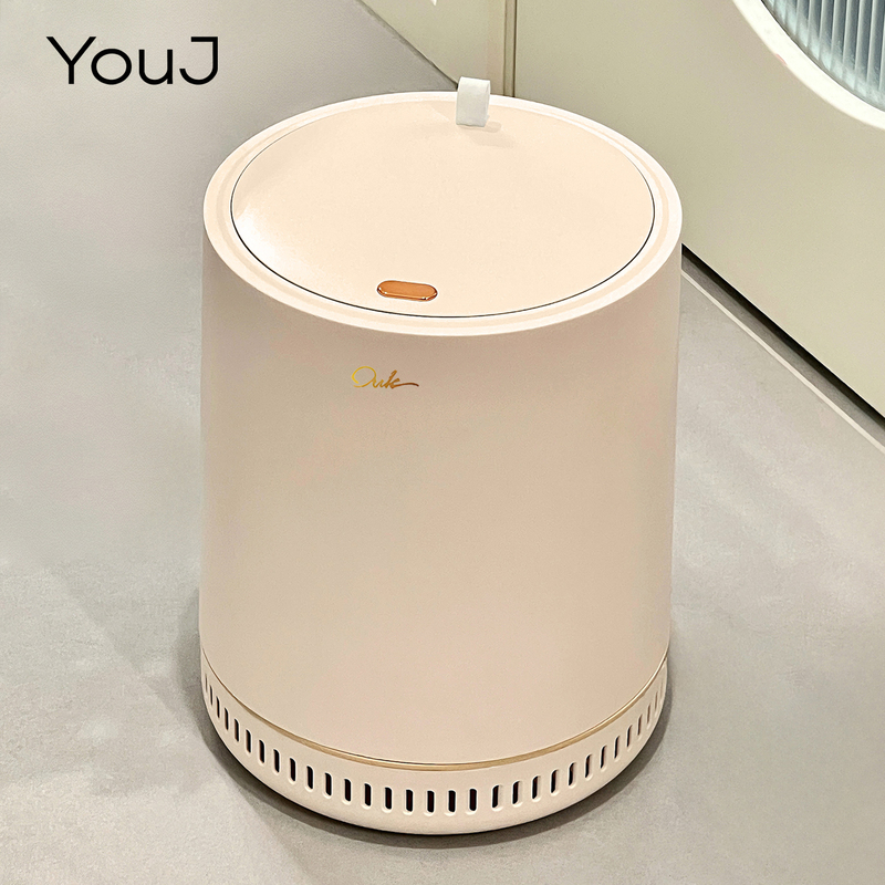 Automatic Pressure-Absorbing Trash Can with Lid for Home Use in Living Room, Bedroom, Large Size, Press-Type, Dedicated for Kitchen, Toilet, and Bathroom