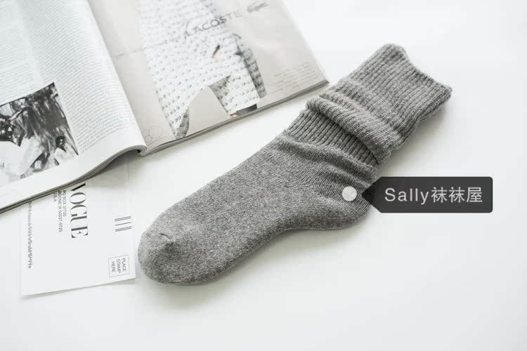 Mùa thu và mùa đông mặt bích dày cashmere màu rắn vớ vớ len nữ vớ Nhật Bản vớ vớ retro dày vớ vớ thổ cẩm