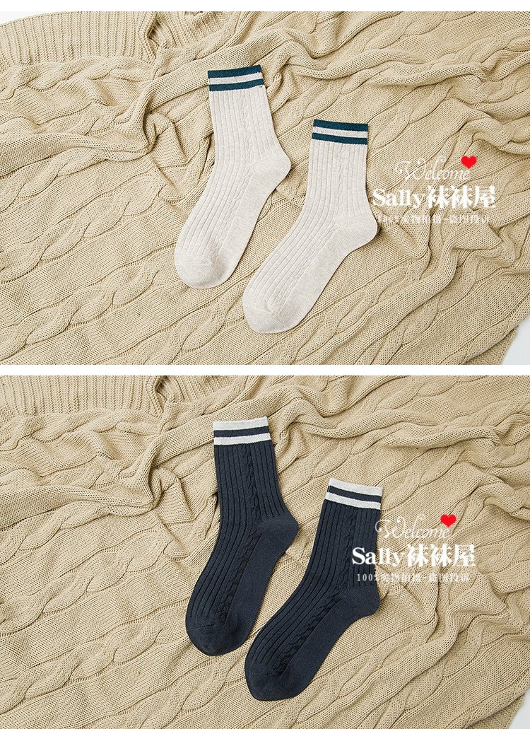2018 xuân mới vớ cotton đại học Nhật Bản gió đôi kim nam vớ kinh doanh vớ cotton nam vớ quần tất đồ lót