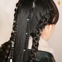 Short hair Dirty Braid accessories Hair Accessories Hair Braids Hair Braids Tying Hair Metal Dunple Chess with Ring Clasp